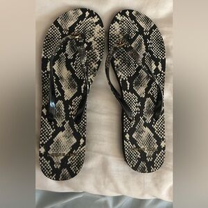 Tory Burch Snake Print Flip Flops